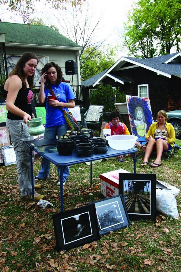 Artists sell pieces at the YART Sale, held Saturday. The event was open to the public, and allowed students to showcase their art.