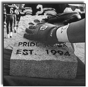 Pride Rock has become a symbol of tradition for Lions football players