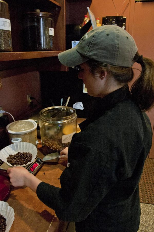 Katie Haley works off campus as a barista at Coffee-Ol-Ogy. 
