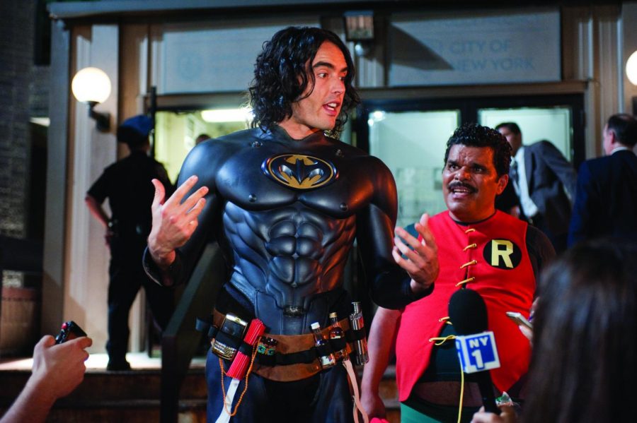 Russell Brand as Arthur and Luis Guzman as Bitterman in Warner Bros. Pictures’ romantic comedy “Arthur.”