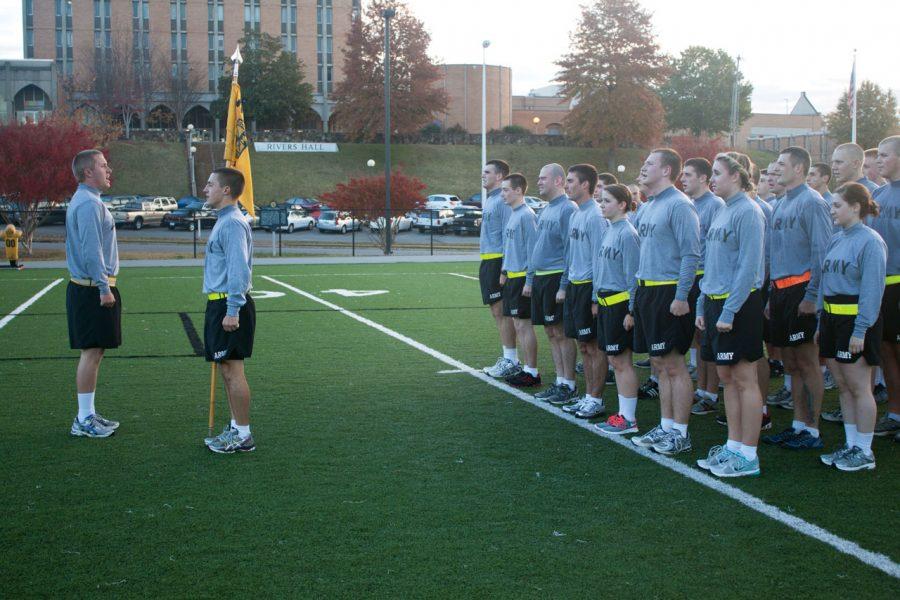 UNA ROTC students conduct drills and other exercises. Many ROTC
students at UNA will end up being leaders in local military groups
like the 115th Battalion out of Florence.
