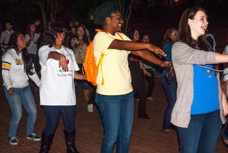 Students practice Hispanic dances at the Hispanic Culture Organization’s second annual Salsa Night. HCO hosts the event in honor of Hispanic Heritage Month, which is nationally observed from Sept. 15 to Oct. 15.
