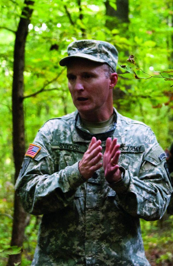 Lt. Col. Michael Snyder directs students during a training program last fall.