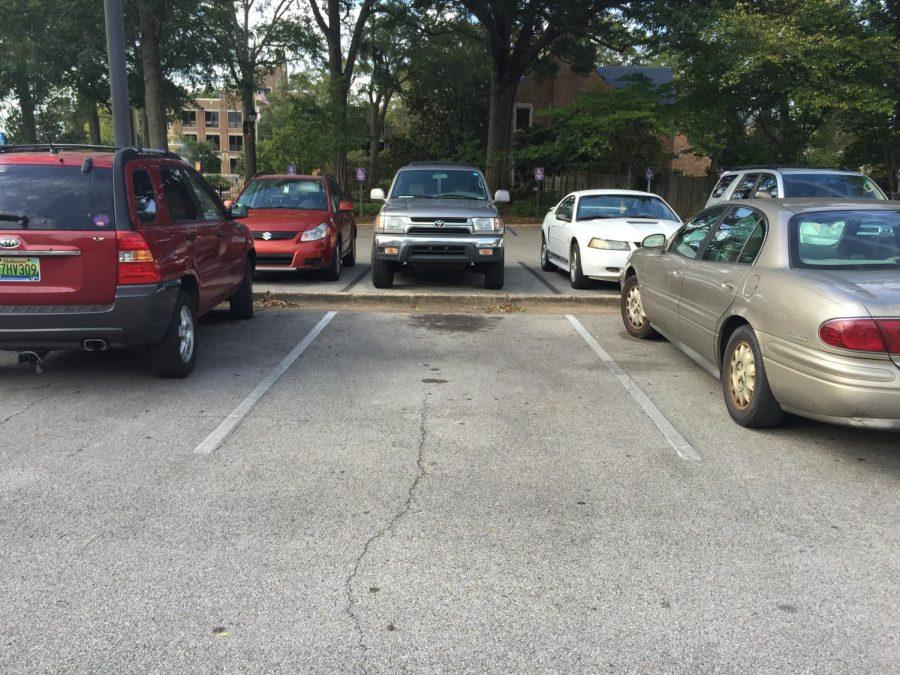 Only+one+parking+space+remains+in+the+student+parking+lot+at+the+Harrison+Plaza+entrance.+Students+said+they+face+parking+problems+on+a+regular+basis+and+wish+the+administration+would+do+more+to+address+their+concerns.