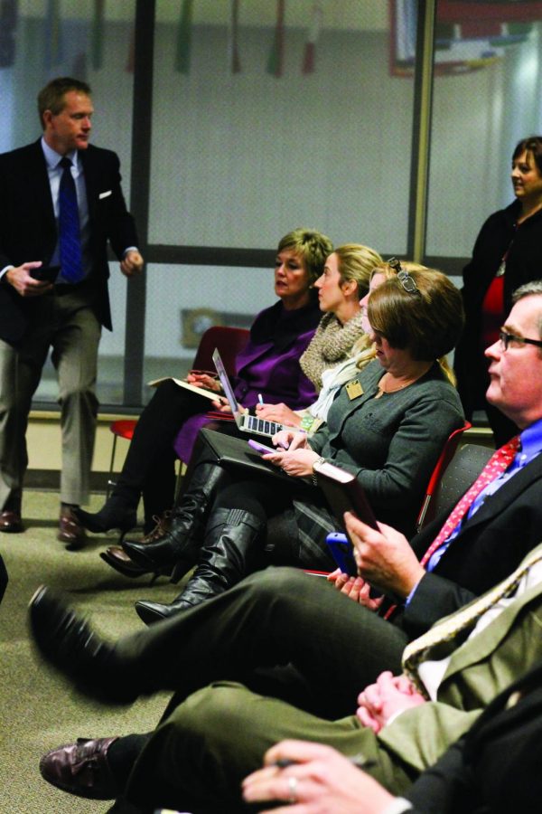 Officials gather to hear Big Communications’ marketing report for the university Jan. 15. The firm determined UNA is in need of a sound marketing strategy for its future endeavors.