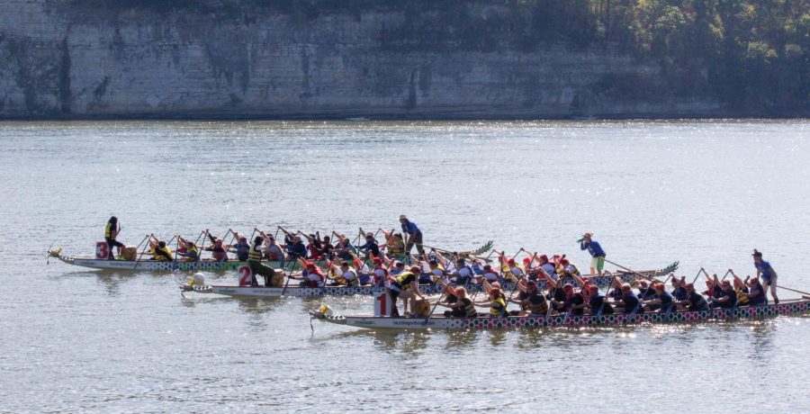Teams lining up for their second round races. Members from the Dynamic Dragon Boat crew were helpful with rowers technique and team unity.