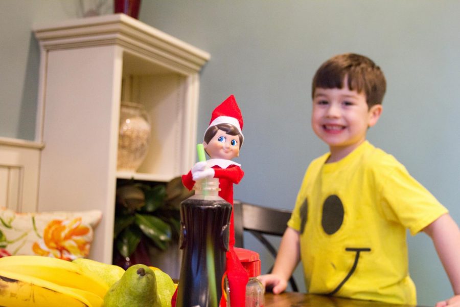 Corbin Kitts, 6, explains how Elfie will lose his magic if he is touched. Elfie knows all about UNA and the Kitts’ new home. 