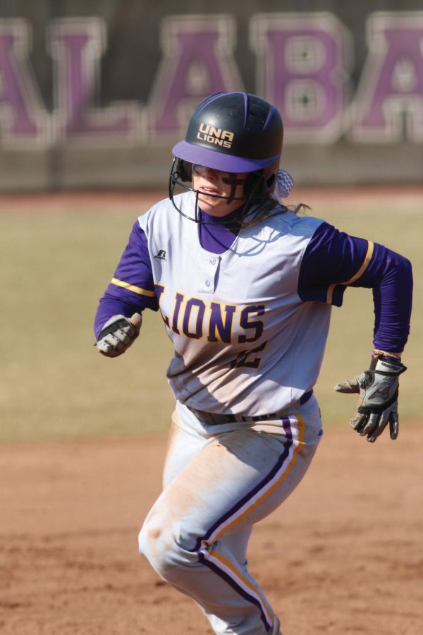 Senior second baseman Madeline Lee rounds second against West Alabama last season. The Lions return six starters and start the season Jan. 29 against defending national champions North Georgia.