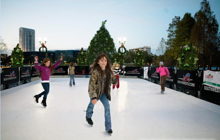 Children enjoy an artificial rink from Artificial Ice Events in Orlando, Florida. The two-day artificial rink coming to UNA will cost about $14,000, said Vice President of University Program Council Adam McCollum.