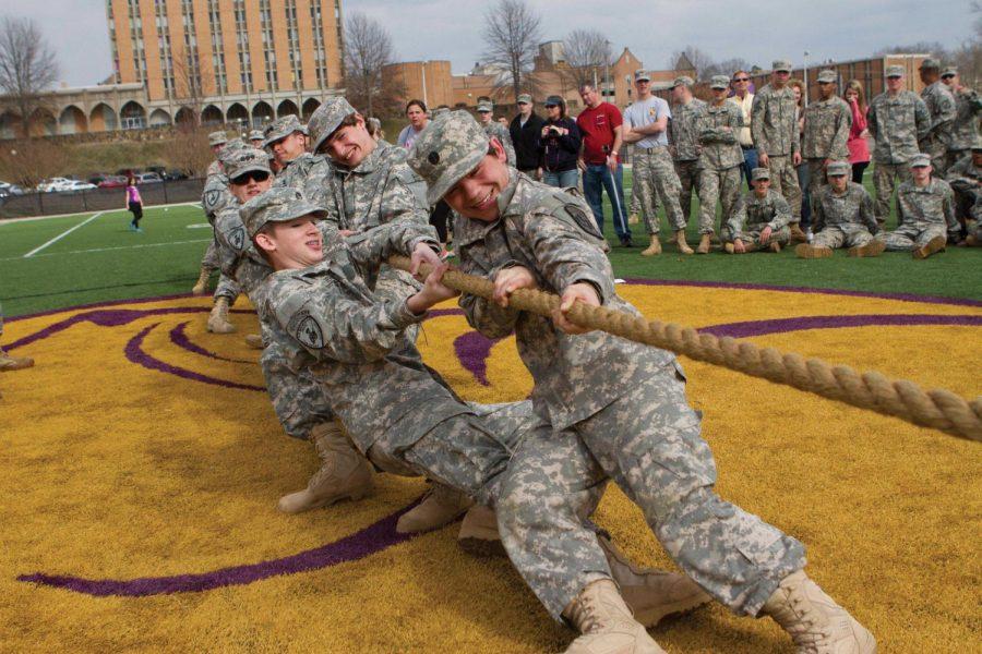 Junior Reserve Officers’ Training Corps students participate in the UNA Army ROTC-hosted JROTC Challenge March 1, 2014. ROTC will host another challenge as part of the 100th Anniversary of ROTC April 23.