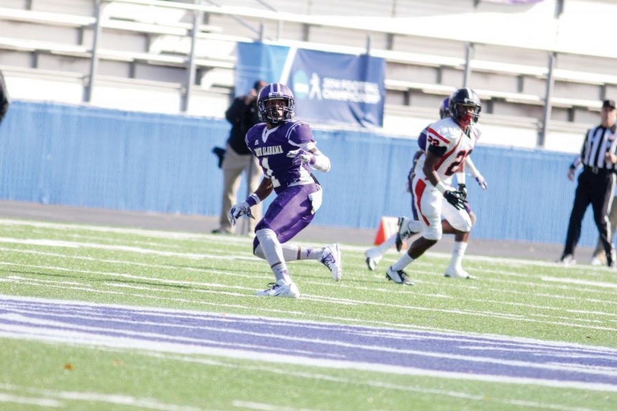 UNA senior defensive back Philbert Martial drops back in coverage during Valdosta States last visit to Braly Stadium Nov. 22, 2014. The Blazers defeated the Lions 33-31 in the opening round of the NCAA Division II playoffs.