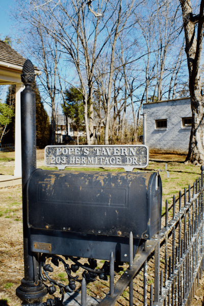 The mailbox to Popes Tavern.