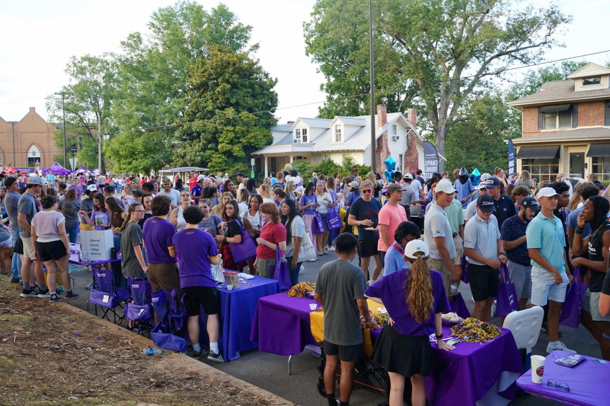 Students visit tables at The Big Deal.