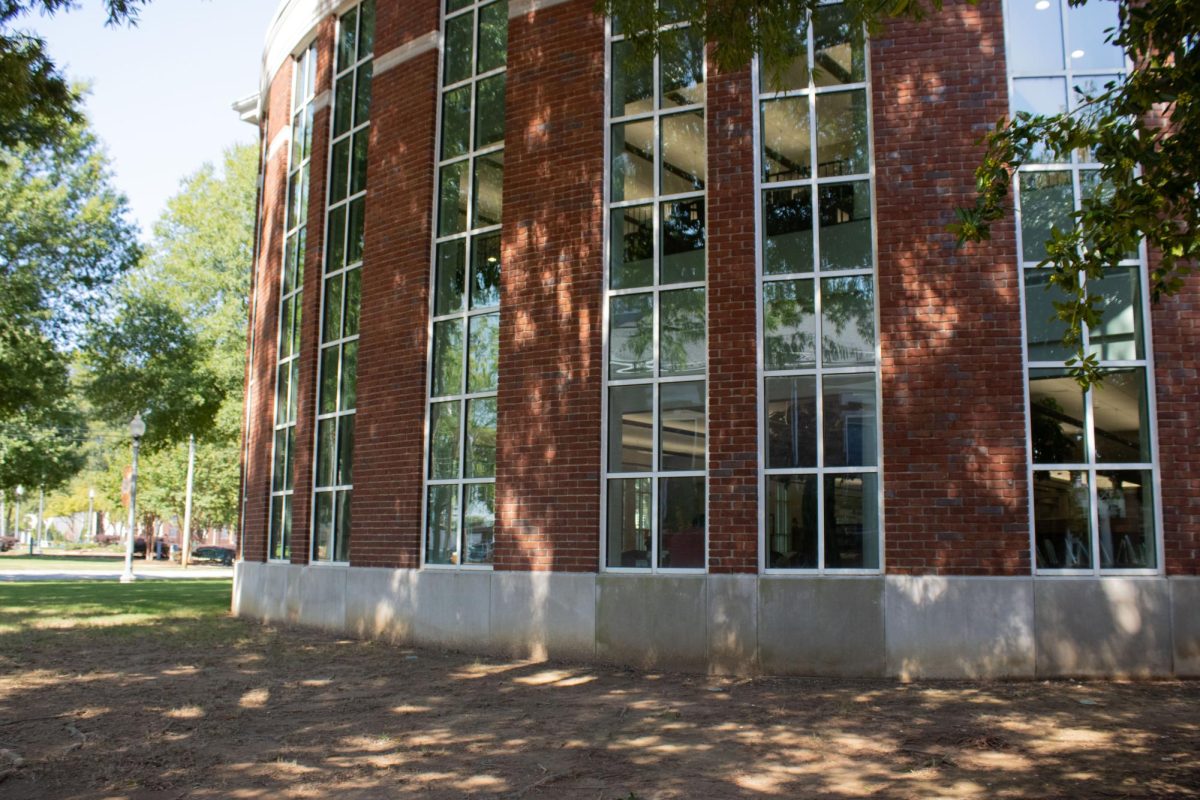 The future classroom area will sit outside of the wall of windows.