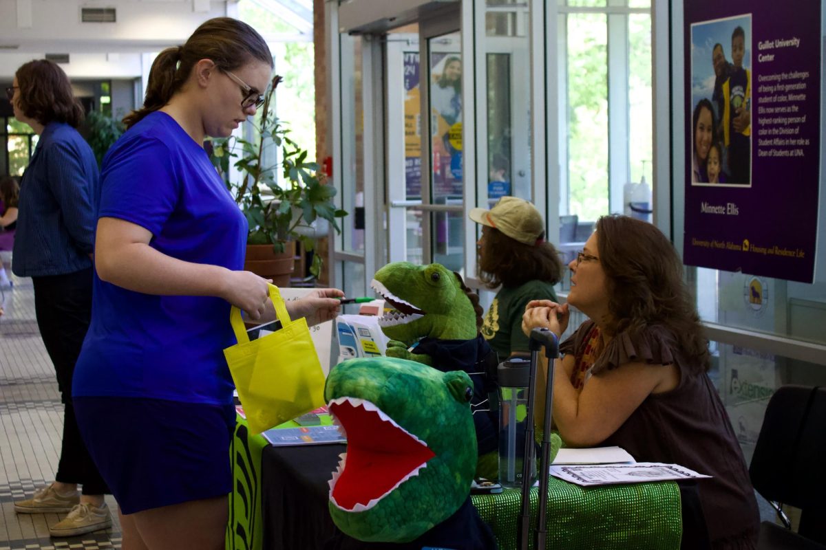 A student speaks with Big Brothers, Big Sisters of the Shoals. 