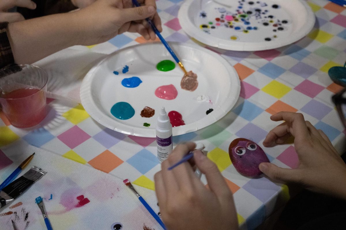 Students who attended the event painted rocks and were provided with other additions like googly eyes. 