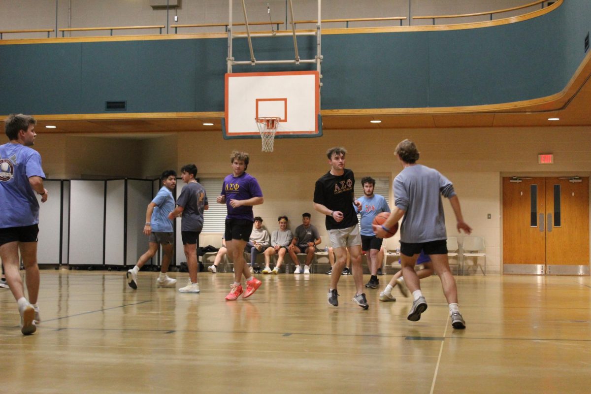 Lambda Sigma Phi Alpha holds basketball event to engage with spring semester's pledges. 