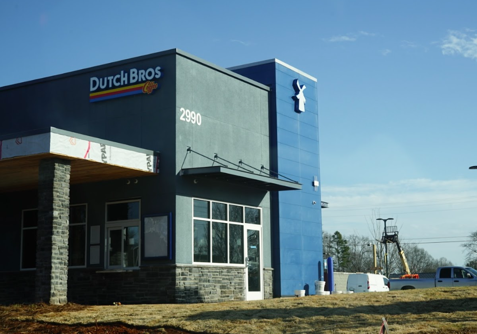 Dutch Bros construction is taking place on Cloverdale road. 